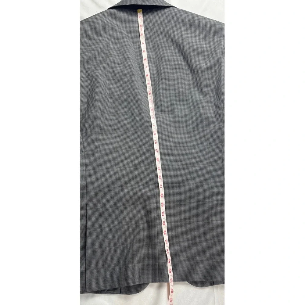 Stafford CoolMax EcoMade Suit Jacket 42R Gray Houndstooth Wool Blend Classic Fit